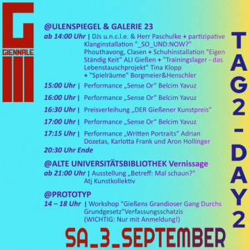 Spielplan Giennale 3.9.22