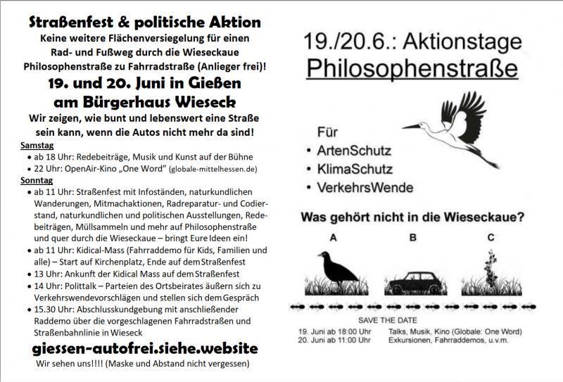 Verkehrswende-Aktionstage Wieseck Flyer