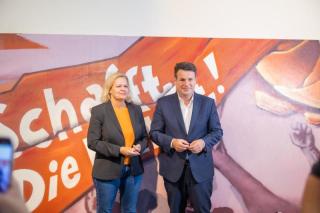 Nancy Faeser und Hubertus Heil im DGB Haus