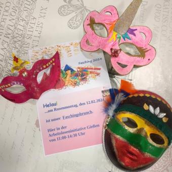 Masken und Flyer Fasching